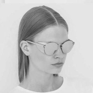 $1160 New Linda Farrow silver snake sunglasses $$